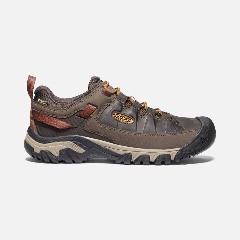 Keen Targhee III Waterproof Wanderschuhe Herren DE-25790 Mulch/Sunflower - Keen Herrenschuhe Braun